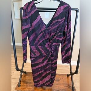 Elegant Purple and Black Women's Dress